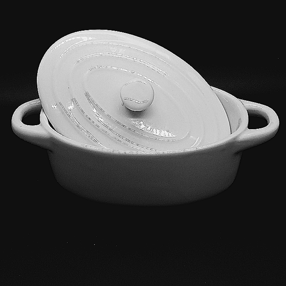 PIER 1 IMPORTS WHITE MINI 4x2½" CERAMIC OVENWARE DISH & LID OR BUTTER CROCK!